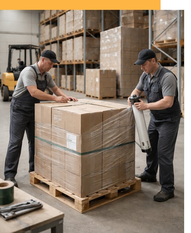 Упаковка и паллетирование грузов от 3641 руб: защита и крепление